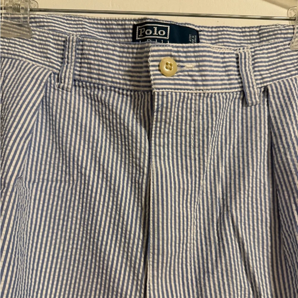 Vintage Polo Ralph Lauren Men's Tyler Seersucker Preppy Coastal Shorts 36